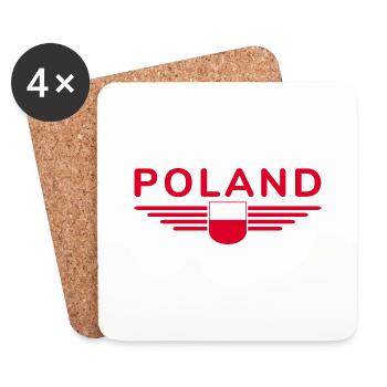 I Love Poland, Elegance Style Design T-Shirt - Coasters (set of 4) - white - Front