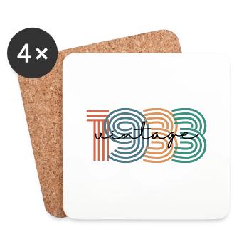 1933 Vintage Retro - Untersetzer (4er-Set) - Weiß - Vorne