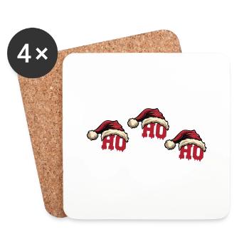 Weihnachten Ho Ho Ho - Untersetzer (4er-Set) - Weiß - Vorne
