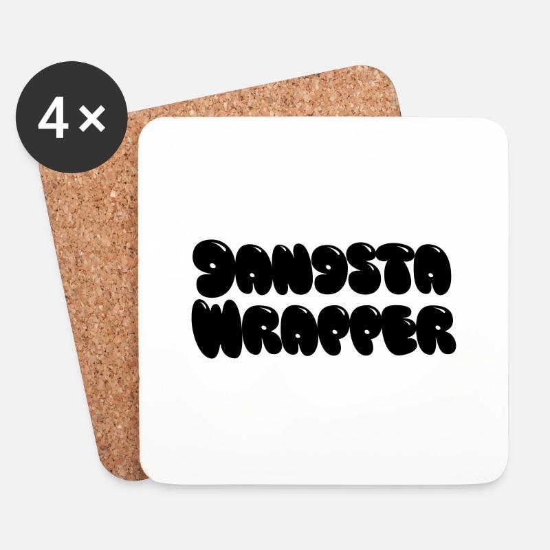 Love Gangsta Wrapper - Untersetzer (4er-Set) - Weiß