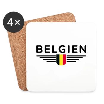 Ich liebe Belgien Design T-Shirt Outfit - Untersetzer (4er-Set) - Weiß - Vorne