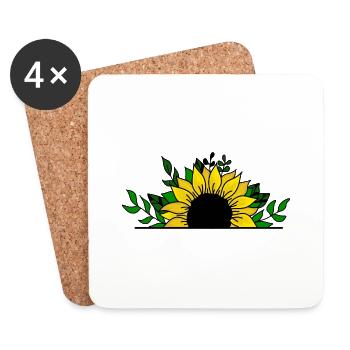 Tournesol - Dessous de verre (lot de 4) - blanc - Devant