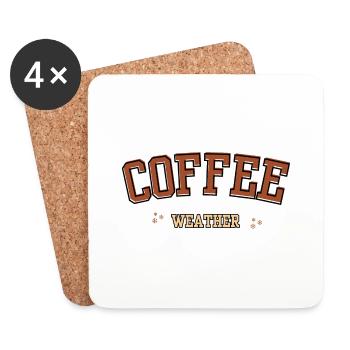 Kaffee-Wetter - Untersetzer (4er-Set) - Weiß - Vorne