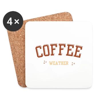 Coffee weather - Coasters (set of 4) - white - Front