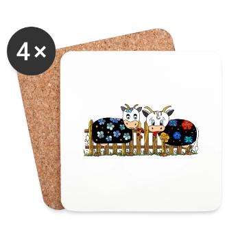 Vaches - Dessous de verre (lot de 4) - blanc - Devant