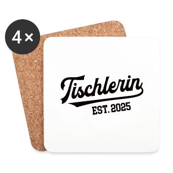 Tischlerin 2025 Beruf Tischlerei Tischler Azubine - Untersetzer (4er-Set) - Weiß - Vorne