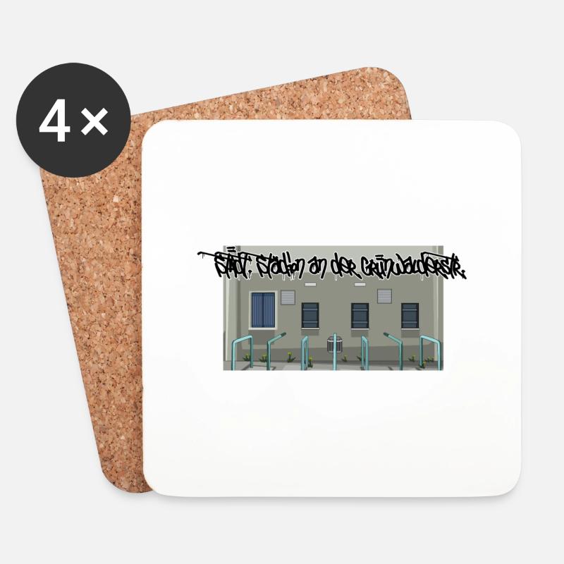 Giesing // Illustration - Untersetzer (4er-Set) - Weiß