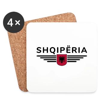 Albanien Design – Stolz und Stil - Untersetzer (4er-Set) - Weiß - Vorne