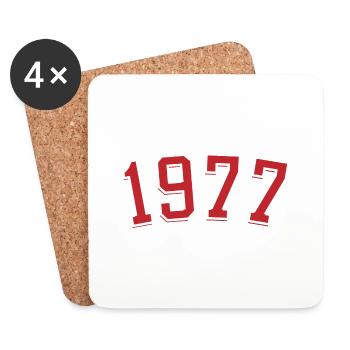 Sport Jahrgang 1977 - Untersetzer (4er-Set) - Weiß - Vorne