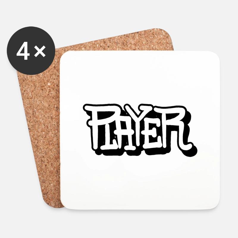 Player Tag - Untersetzer (4er-Set) - Weiß