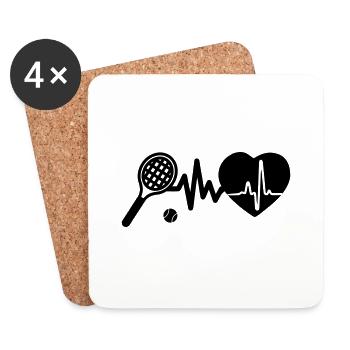 Tennis is life heartbeat for tennis lovers - Coasters (set of 4) - white - Front