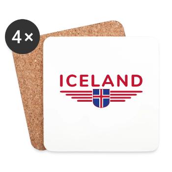 Iceland T-Shirt – Magic of the Northern Lights - Coasters (set of 4) - white - Front