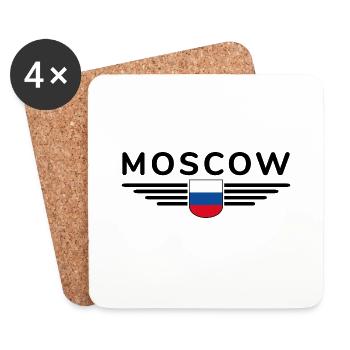 Moskau T-Shirt – Metropole der Eleganz - Untersetzer (4er-Set) - Weiß - Vorne