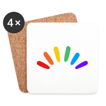 Regenbogen LGBTQIA schwul subtile Pride - Untersetzer (4er-Set) - Weiß - Vorne