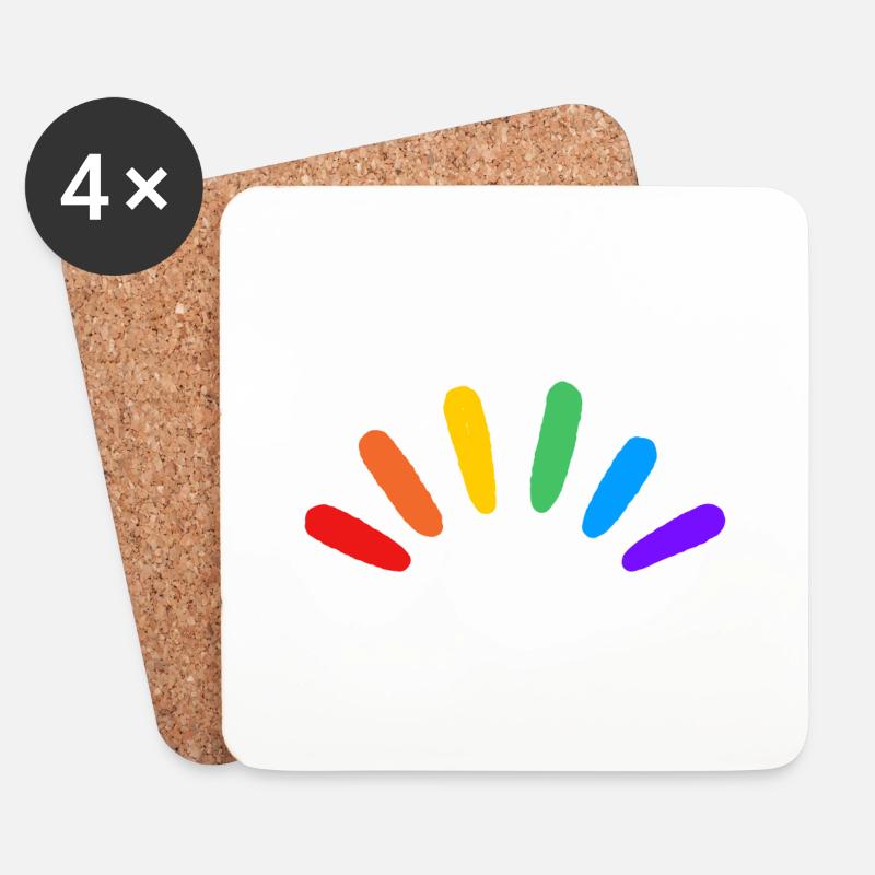 Regenbogen LGBTQIA schwul subtile Pride - Untersetzer (4er-Set) - Weiß