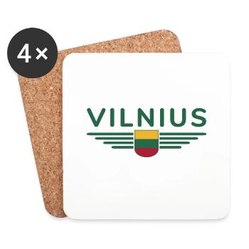 Vilnius T-Shirt – Stilvolles Statement - Untersetzer (4er-Set) - Weiß - Vorne