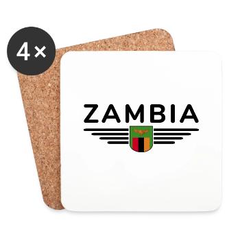 T-shirt Zambie pour les fans d’Afrique - Dessous de verre (lot de 4) - blanc - Devant