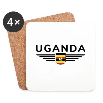 Uganda T-Shirt für Entdecker - Untersetzer (4er-Set) - Weiß - Vorne