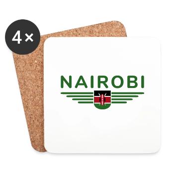 Fans de Nairobi : T-shirt pour les amoureux du Kenya - Dessous de verre (lot de 4) - blanc - Devant