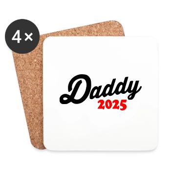 Daddy 2025 - Untersetzer (4er-Set) - Weiß - Vorne