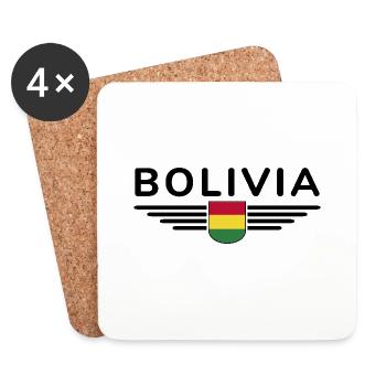 J’aime la Bolivie, T-shirt design de style élégance - Dessous de verre (lot de 4) - blanc - Devant