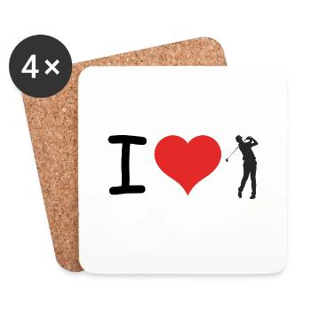 I love Golf - Relatable Sports Sticker - Coasters (set of 4) - white - Front
