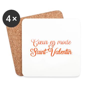 VALENTINSTAG HERZ LIEBE LIEBE ROSE 9 - Untersetzer (4er-Set) - Weiß - Vorne