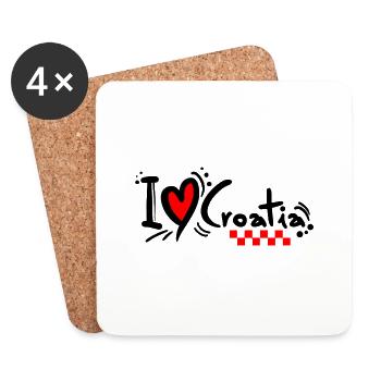 croatia hrvatska croatia hrv hr adria tourism sea - Coasters (set of 4) - white - Front