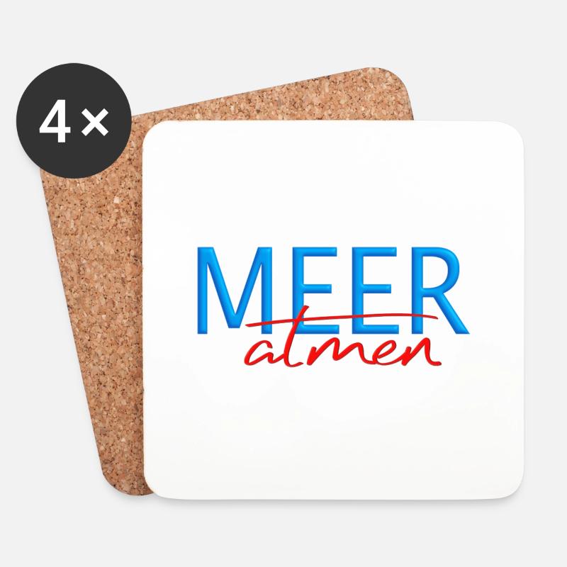 Meer atmen - Untersetzer (4er-Set) - Weiß