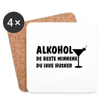 Alkohol die besten Erinnerungen, an die Sie sich nicht erinnern - Untersetzer (4er-Set) - Weiß - Vorne