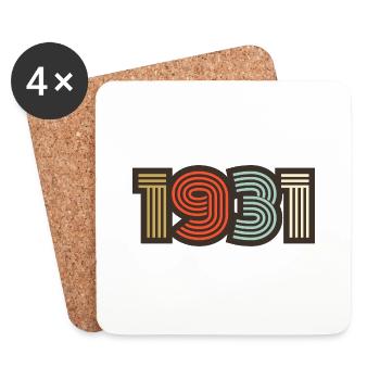 1931 Retro Vintage - Coasters (set of 4) - white - Front