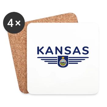 Kansas Fan T-Shirt – Dein Bundesstaat! - Untersetzer (4er-Set) - Weiß - Vorne