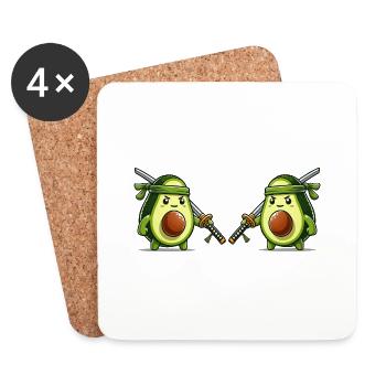 Avocat Samouraï 2 - Dessous de verre (lot de 4) - blanc - Devant