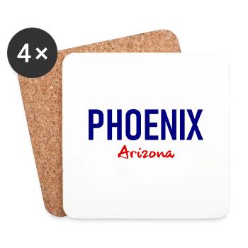 Phoenix - Arizona - États-Unis - États-Unis d’Amérique - Dessous de verre (lot de 4) - blanc - Devant