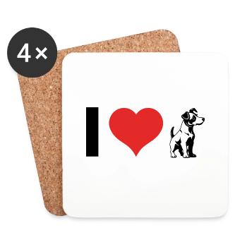 I love Jack Russell Terriers - Pet Design - Untersetzer (4er-Set) - Weiß - Vorne