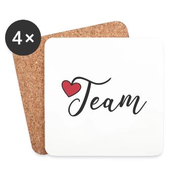 Team Heart - Coasters (set of 4) - white - Front