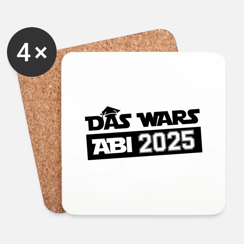 abi das wars 2025 - Untersetzer (4er-Set) - Weiß