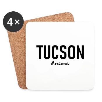 Tucson - Arizona - États-Unis - États-Unis d’Amérique - Dessous de verre (lot de 4) - blanc - Devant