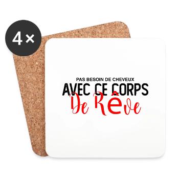 Pas besoin de cheveux avec ce corps de rêve - Dessous de verre (lot de 4) - blanc - Devant