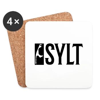 Sylt Urlaub - Untersetzer (4er-Set) - Weiß - Vorne