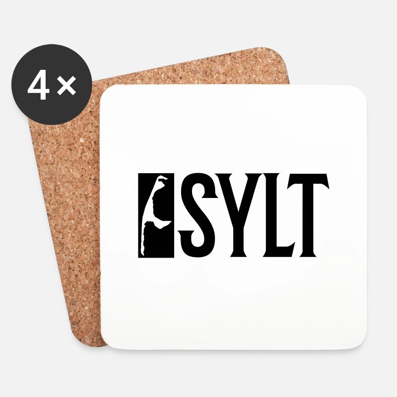 Sylt Urlaub - Untersetzer (4er-Set) - Weiß