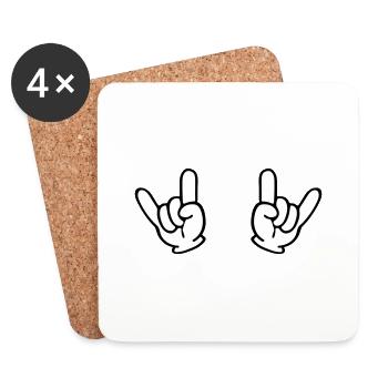 rock hands - Coasters (set of 4) - white - Front