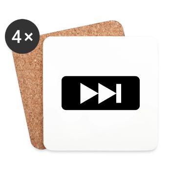 Forward - Tasten - Player - Musik - Untersetzer (4er-Set) - Weiß - Vorne