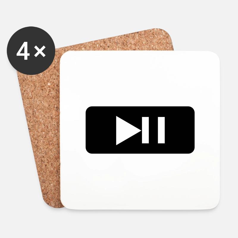 Play - Pause - Tasten - Player - Musik - Untersetzer (4er-Set) - Weiß