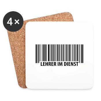 Lehrer im Dienst - Untersetzer (4er-Set) - Weiß - Vorne