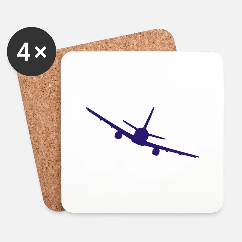 Flugzeug - Untersetzer (4er-Set) - Weiß