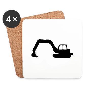 Bagger - Untersetzer (4er-Set) - Weiß - Vorne