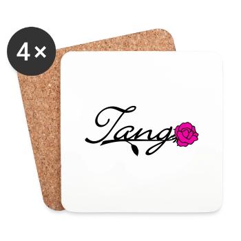 Tango with Rose / Tango mit Rose (2c) - Coasters (set of 4) - white - Front