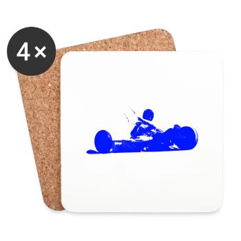 Kitebuggy_Blau - Untersetzer (4er-Set) - Weiß - Vorne