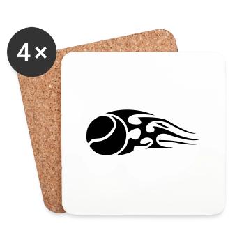 tennisball_flames_black - Untersetzer (4er-Set) - Weiß - Vorne